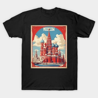 Moscow Russia Vintage Tourism Poster T-Shirt